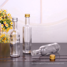 Round 50ml 60ml olive oil bottle wine glass bottle with screw aluminum cap